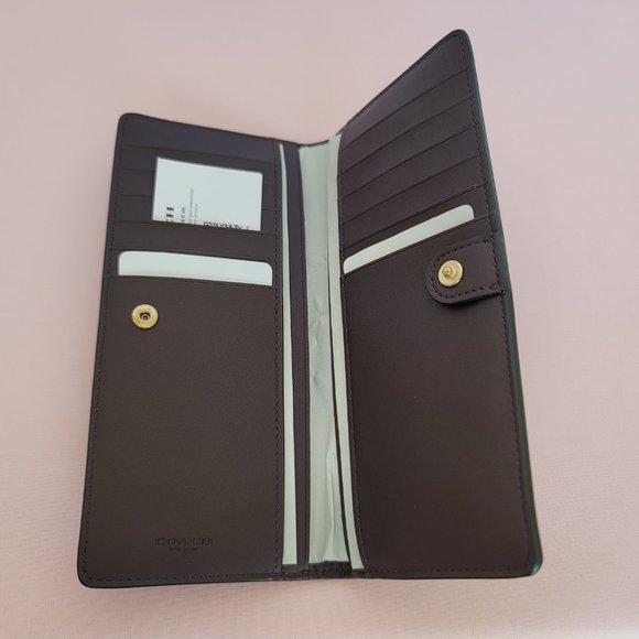 COACH Slim Bifold in Coated Canvas with Musical Penguin Print-⭐FINAL PRICE $99.⭐ - Picture 12 of 16